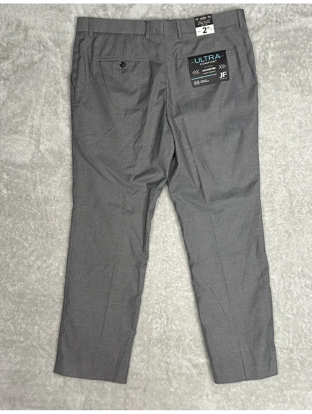 J.Ferrar Men’s Pant Ultra Comfort Stretch Fabric Flat Front 38x30 Slim Gray NWT